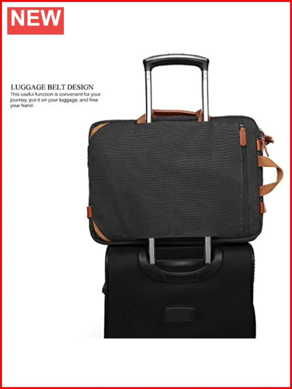 Convertible Laptop Backpack Messenger Shoulder Bag Canvas Travel Briefcase